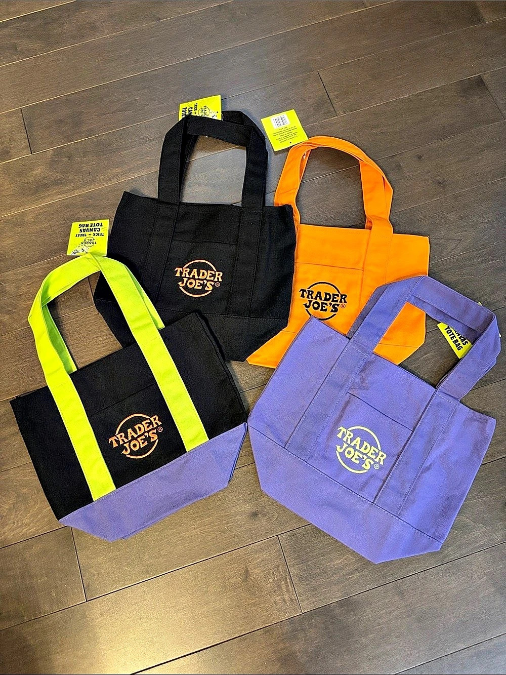 Trader Joe's Trick-or-Treat Mini Canvas Tote Bag Set
